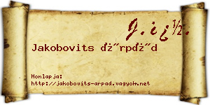Jakobovits Árpád névjegykártya